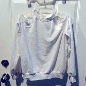 SHEIN white open shoulder sweatshirt - Medium